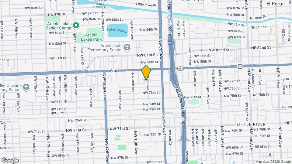 7720 NW 8th Ave Map and Location Details