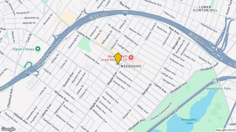 202 Weequahic Ave, Unit 3 Map and Location Details