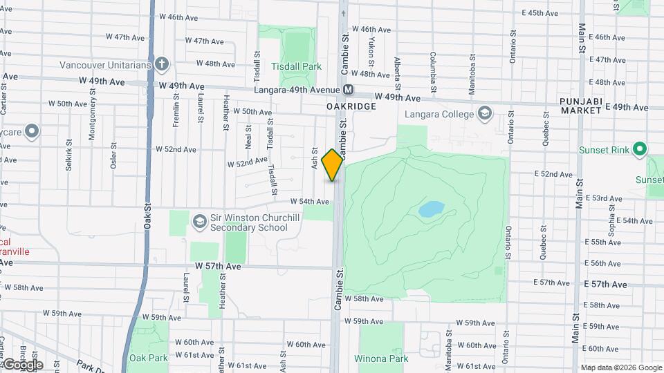 6933 Cambie St Map and Location Details