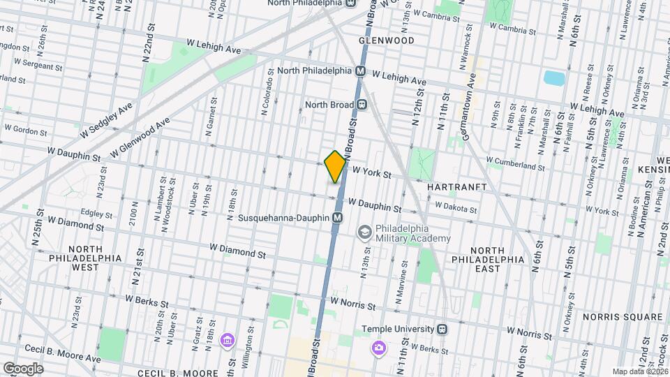 2314 N Broad St, Unit 1 Map and Location Details