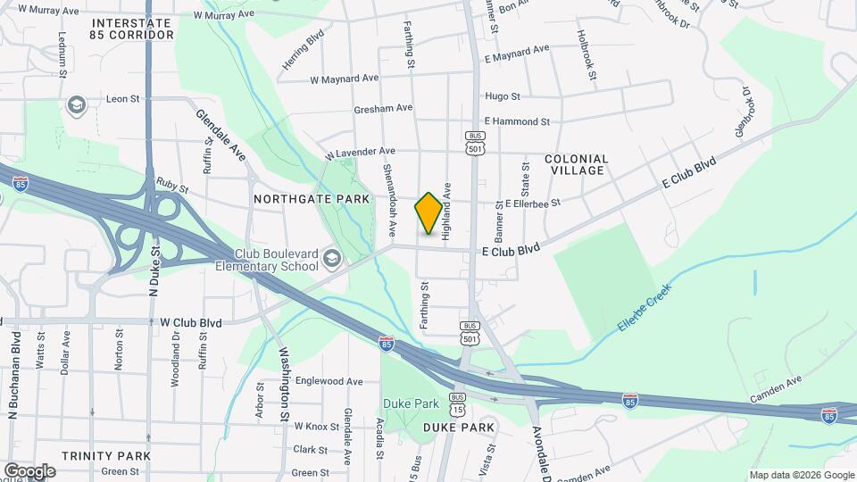 105 E Club Blvd Map and Location Details