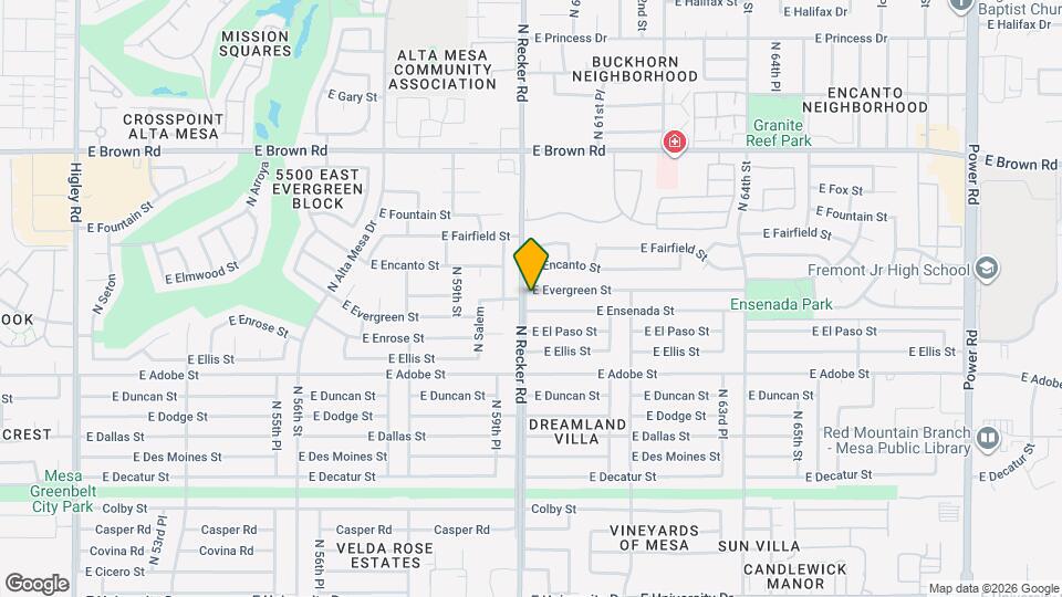 6013 E Evergreen St Map and Location Details