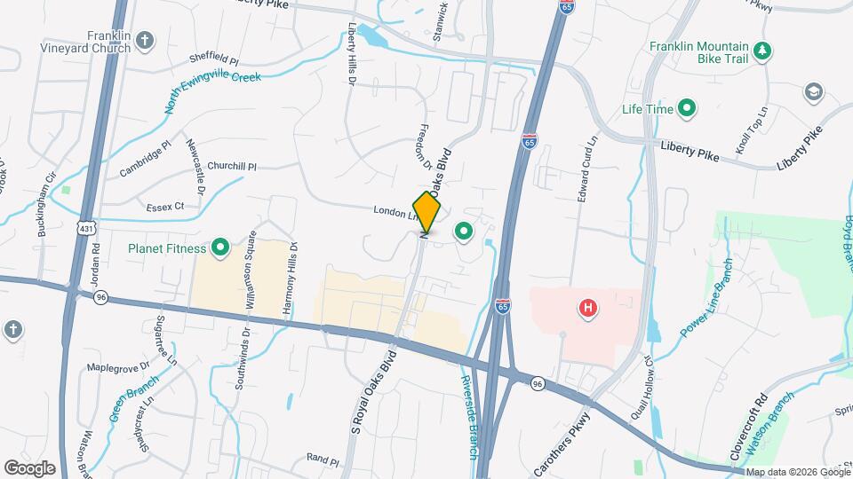 Royal Oaks Apartments-Franklin Map and Location Details