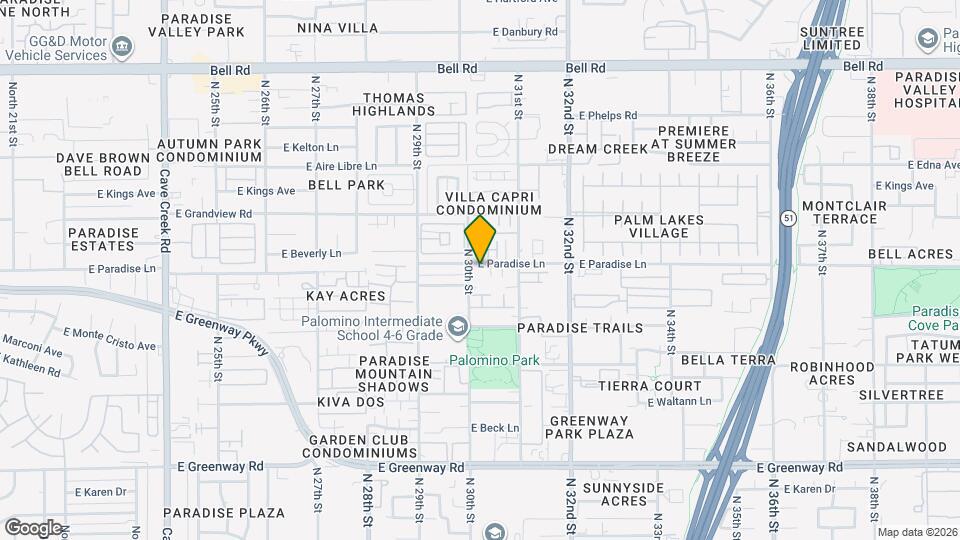 3009 E Paradise Ln Map and Location Details