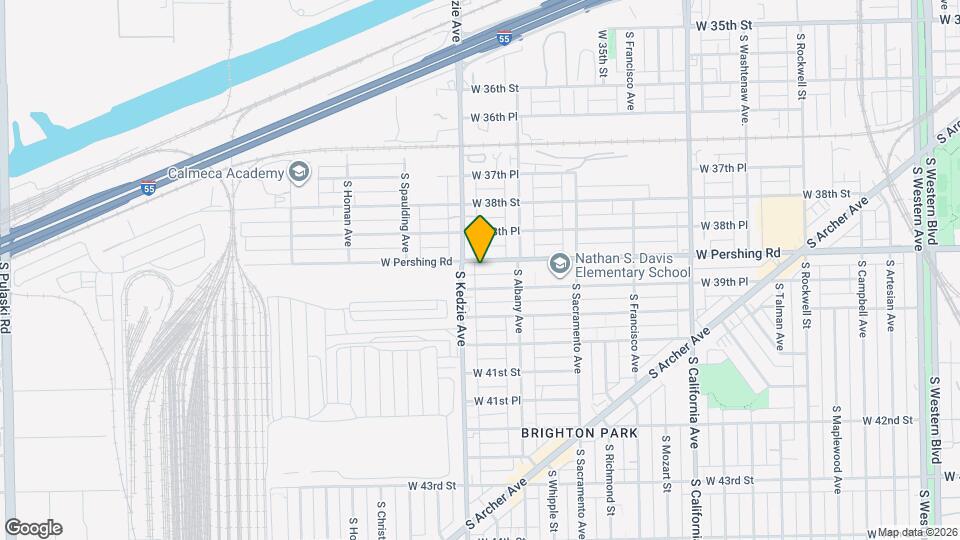 3139 W Pershing Rd, Unit Basement garden Map and Location Details