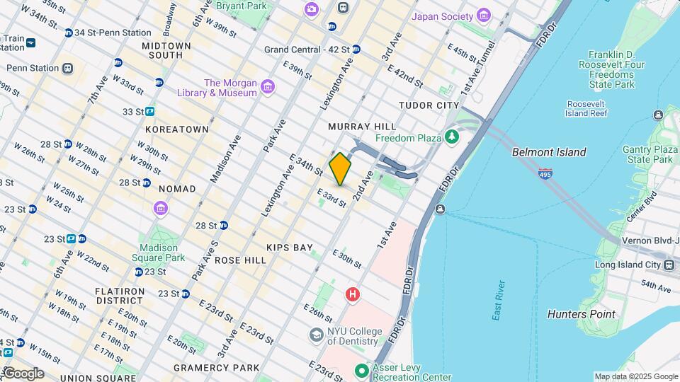 222 E 34th St Mapa y Detalles de la Ubicación