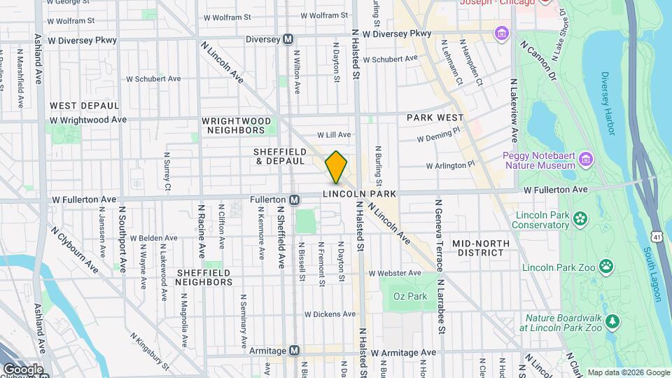 832-834 W Fullerton Pky Mapa y Detalles de la Ubicación