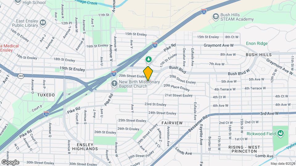 2600 20th Street Ensley Map and Location Details