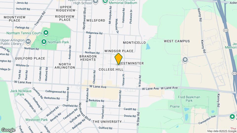 1533 Westminster Dr Map and Location Details