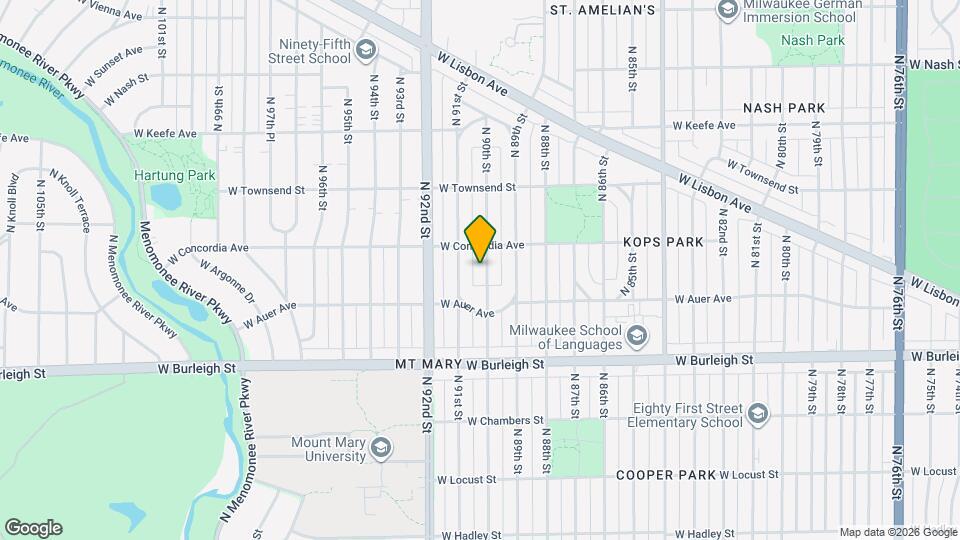 3261 N 90th St, Unit Upper Map and Location Details