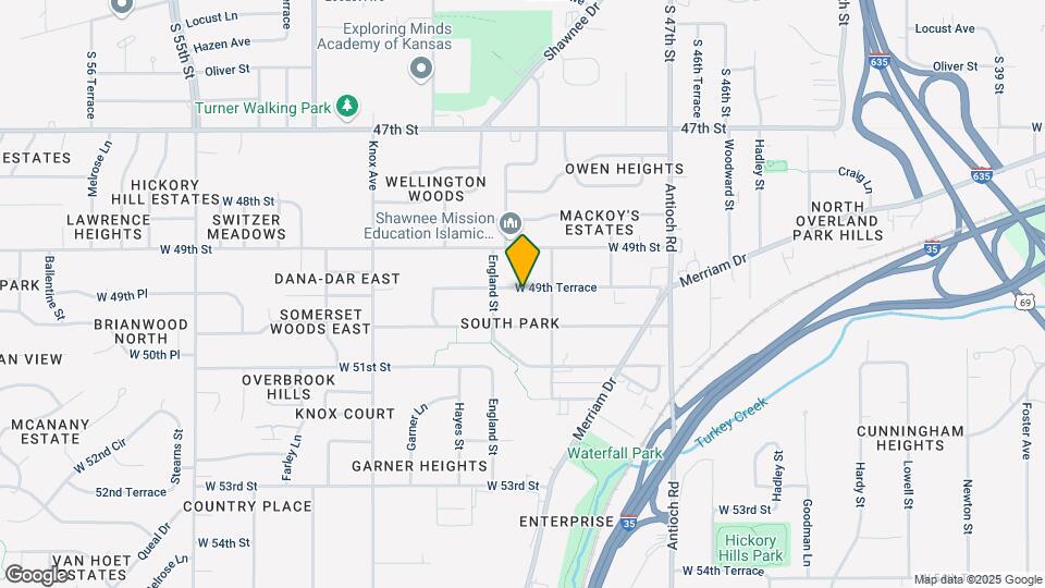 9107 W 49th Terrace Map and Location Details
