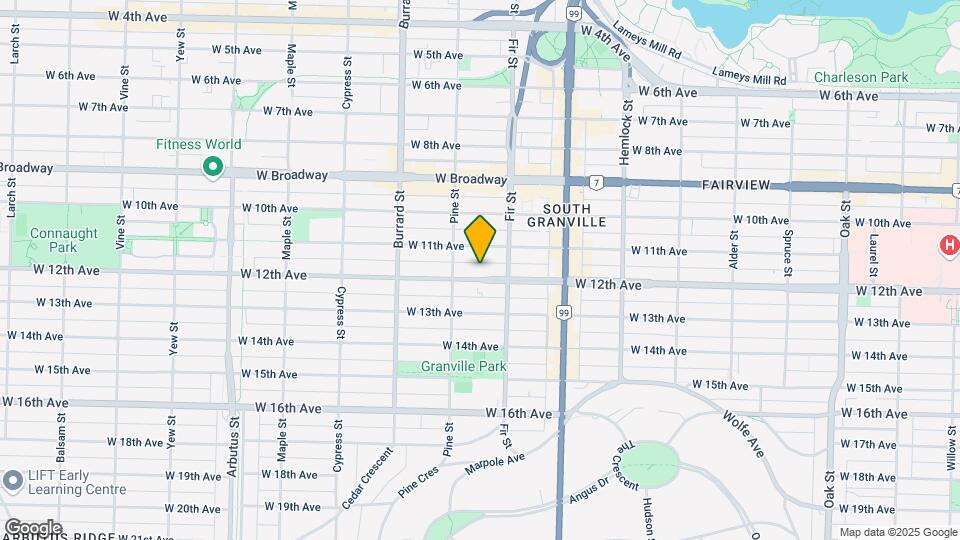 1645 W 12th Ave Map and Location Details