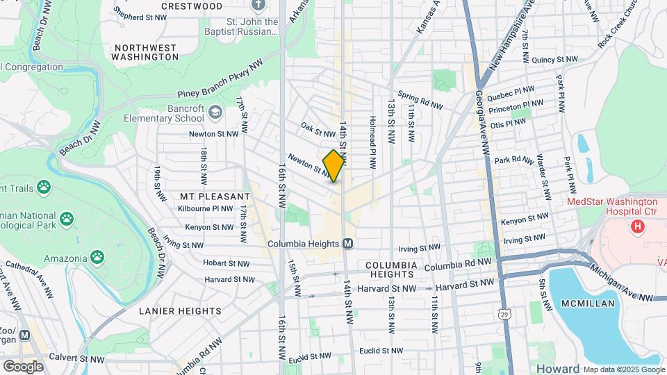 1411 Monroe St NW, Unit Upper First Fl. Map and Location Details