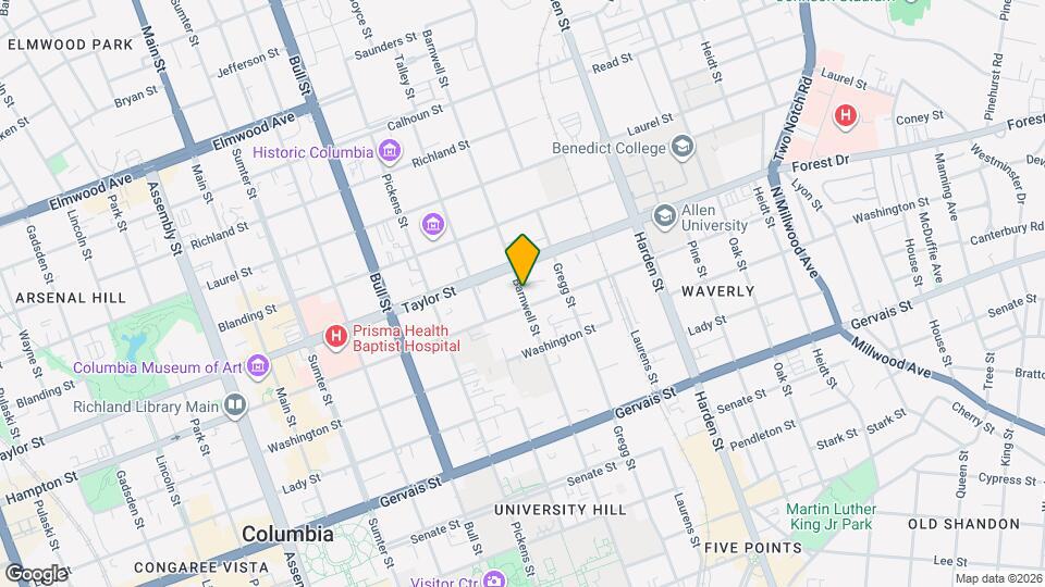 1500 Barnwell St Map and Location Details