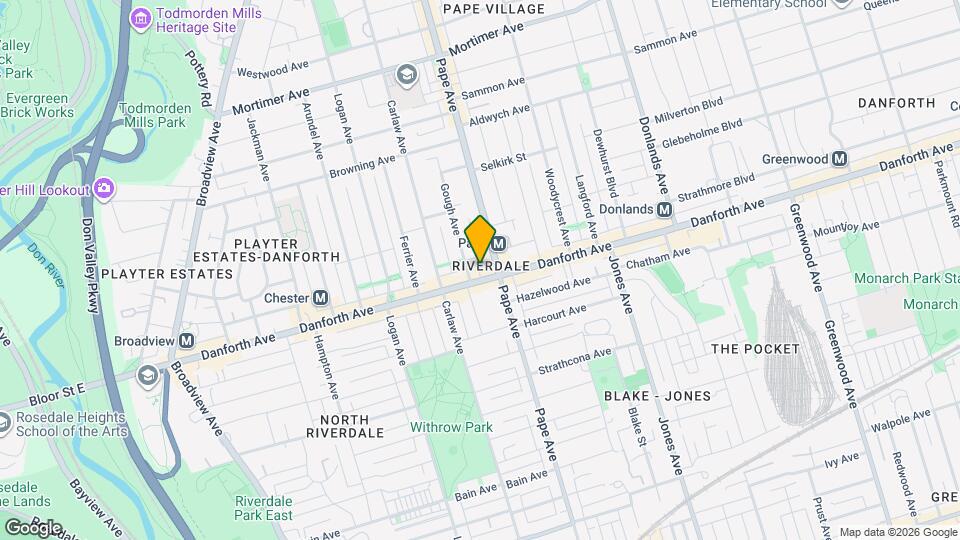 628 Danforth Ave Map and Location Details