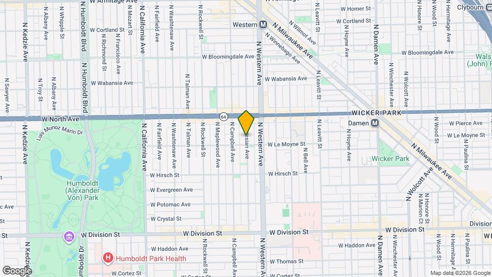 1512 N Artesian Ave Map and Location Details