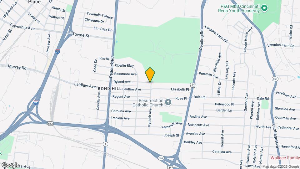 1427 Ryland Ave Map and Location Details