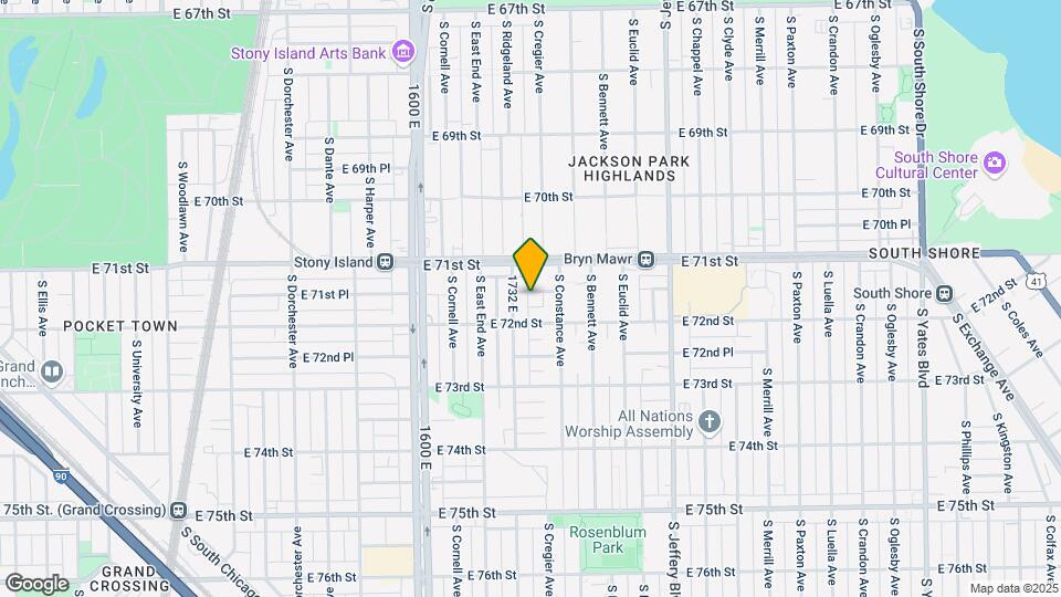 1749 E 71st Pl Map and Location Details