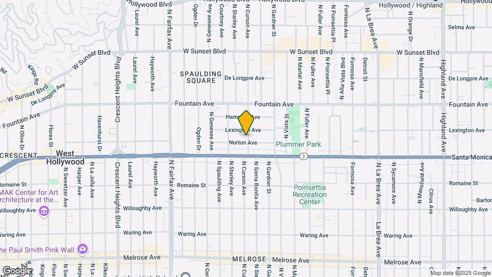 1155 N Curson Ave Mapa y Detalles de la Ubicación