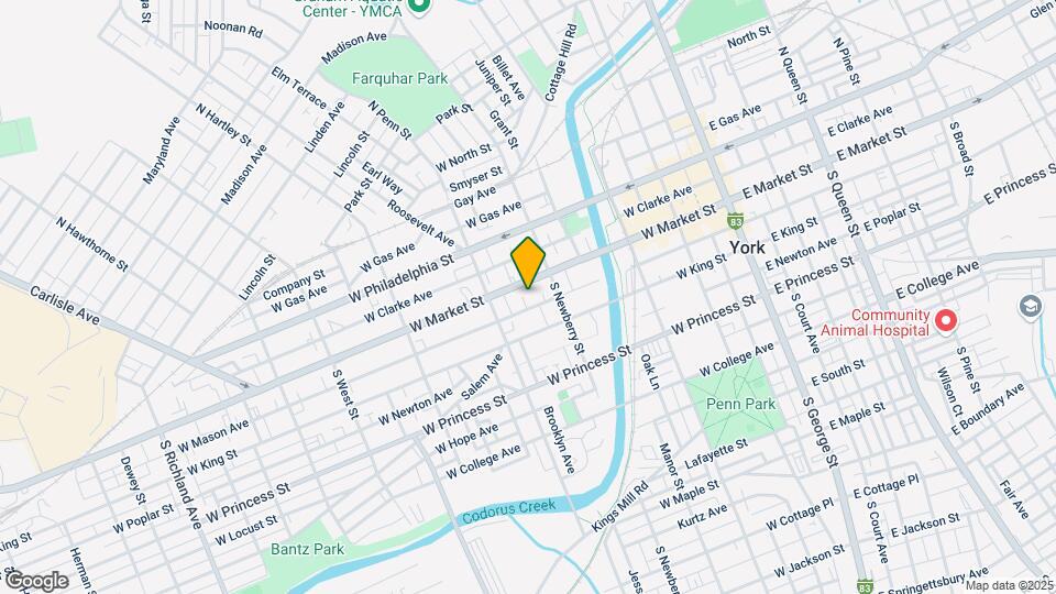 334 W Market St, Unit Apartment C - 3rd Floor Map and Location Details