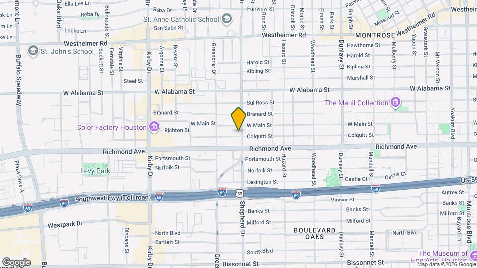 2106 Colquitt St Map and Location Details