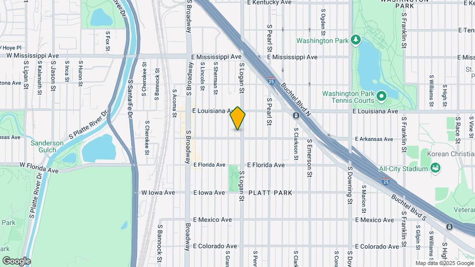 1379 S Logan St Map and Location Details