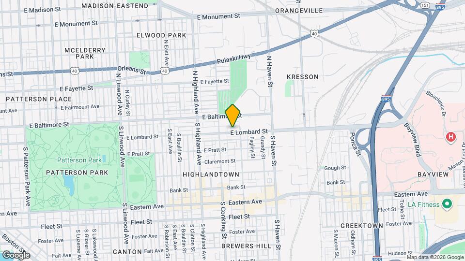 3718 E Lombard St Map and Location Details