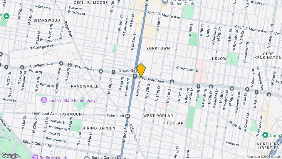 1338 W Girard Ave Mapa y Detalles de la Ubicación