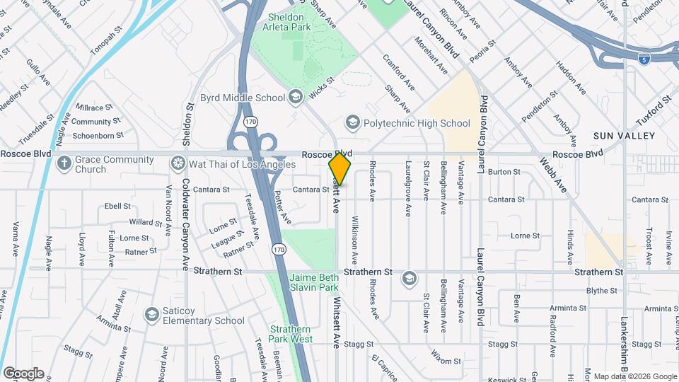 8168 Whitsett Ave Map and Location Details