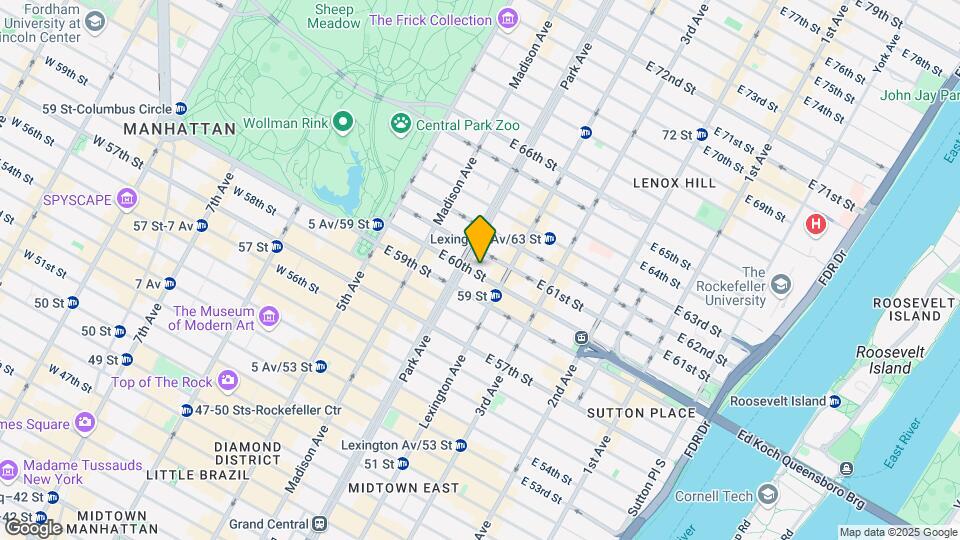 113 E 60th St Map and Location Details