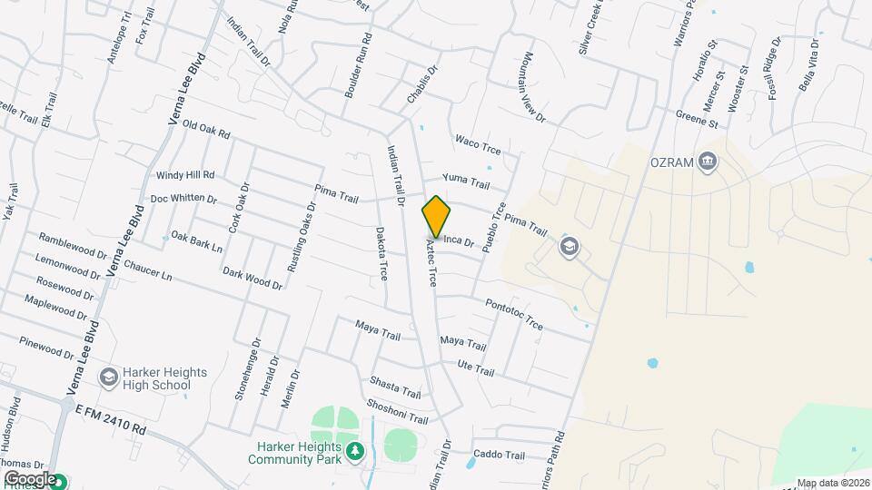 1602 Inca Dr, Unit A Mapa y Detalles de la Ubicación
