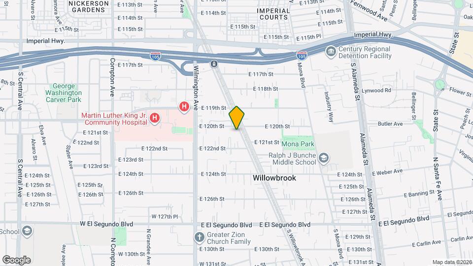 12015 S Willowbrook Ave Map and Location Details