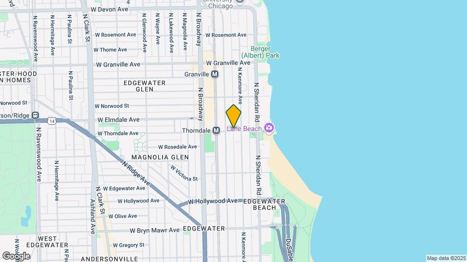 1072 W Thorndale Ave Map and Location Details