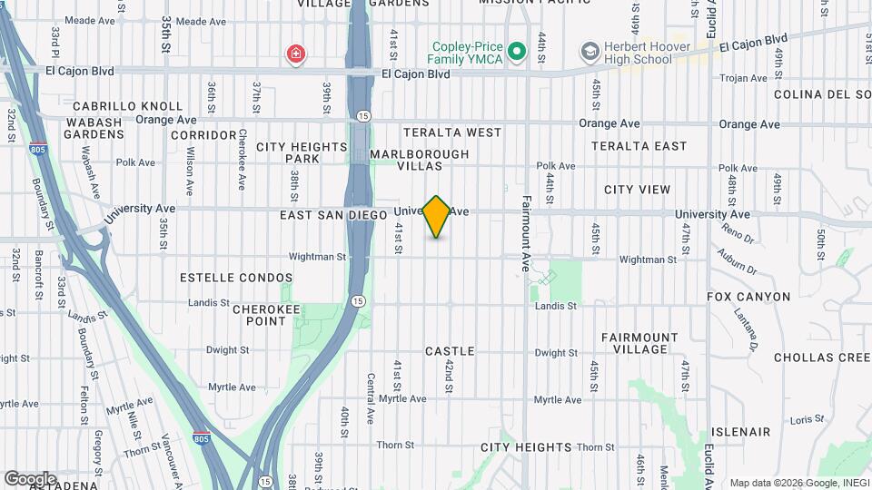 3821 Marlborough Ave Map and Location Details