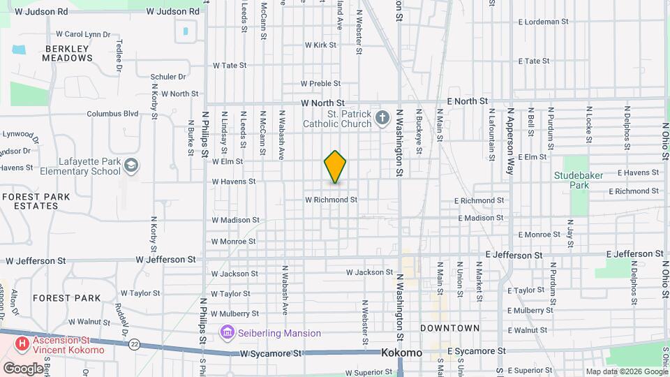 915 N Courtland Ave Mapa y Detalles de la Ubicación