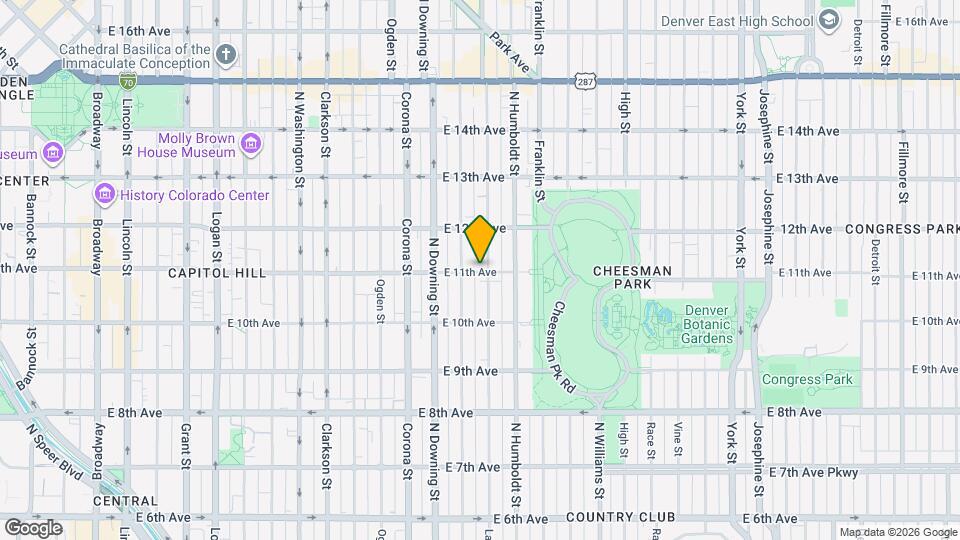 1329 E 11th Ave Map and Location Details