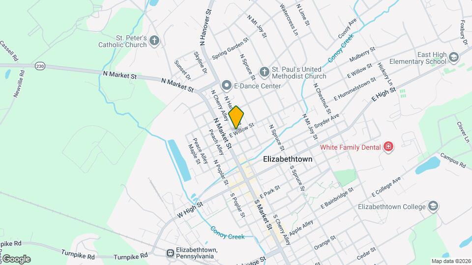 45 E Willow St Map and Location Details