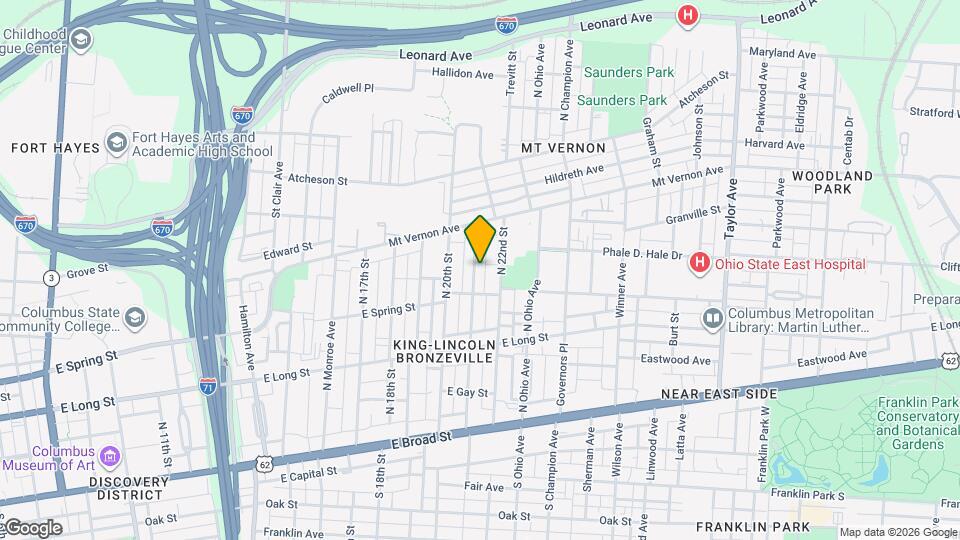 250 N 21st St Map and Location Details