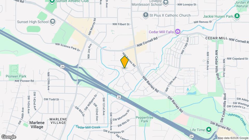 12606 NW Barnes Rd Map and Location Details