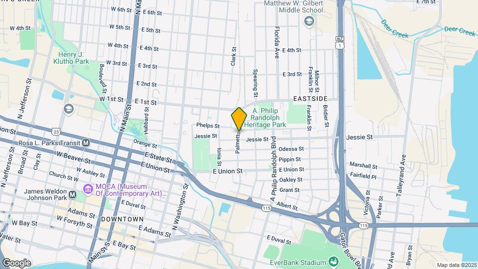 961 Palmetto St Map and Location Details
