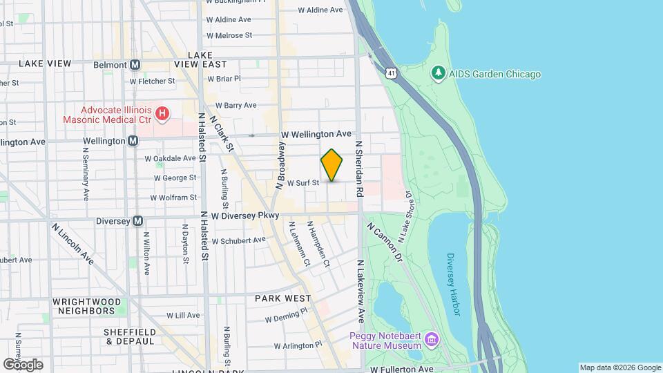 447 W Surf St Map and Location Details