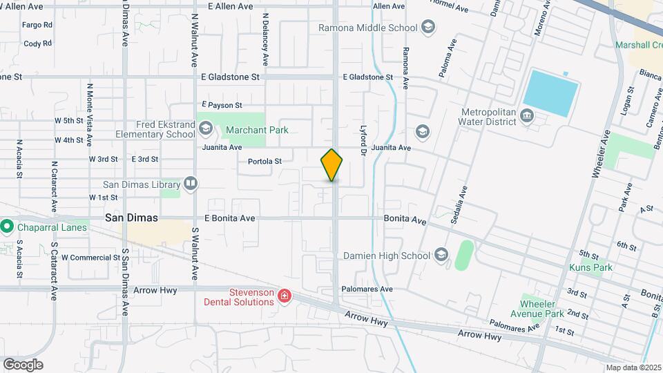 205 N San Dimas Canyon Rd Mapa y Detalles de la Ubicación
