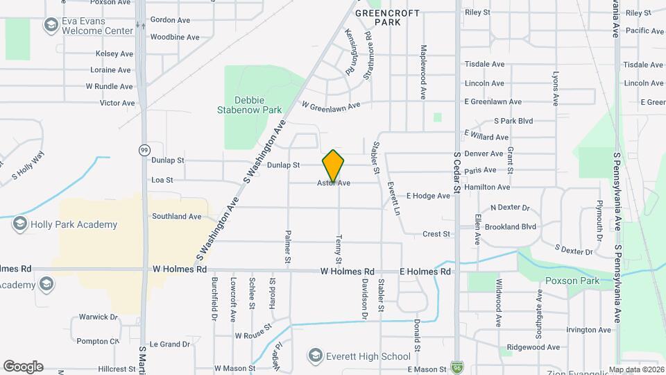 307 Astor Ave Map and Location Details