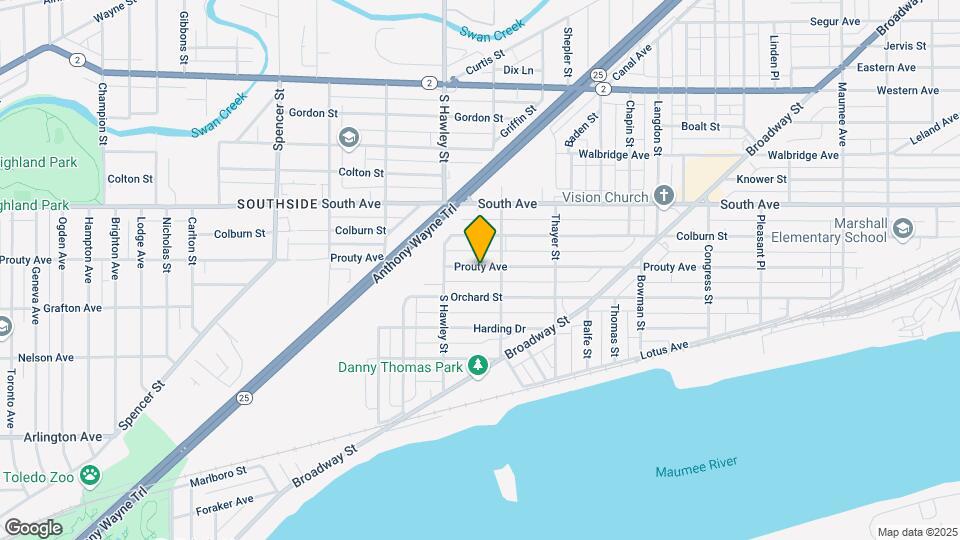1023 Prouty Ave Map and Location Details