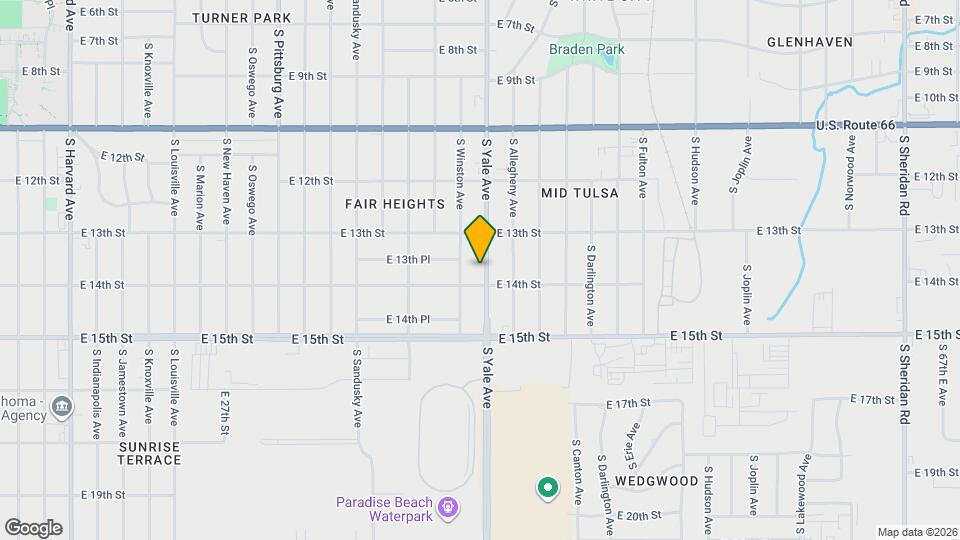 1338 S Yale Ave Map and Location Details