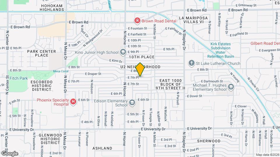 905 E 7th Pl Map and Location Details