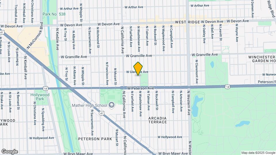 6038 N Washtenaw Ave Map and Location Details