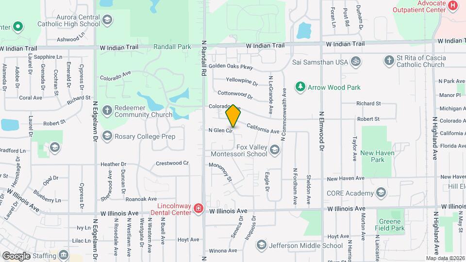 1341 N Glen Cir, Unit D Mapa y Detalles de la Ubicación