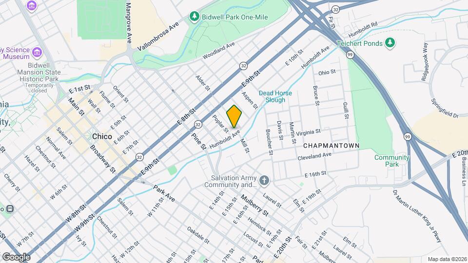 1079 Poplar St, Unit G Map and Location Details