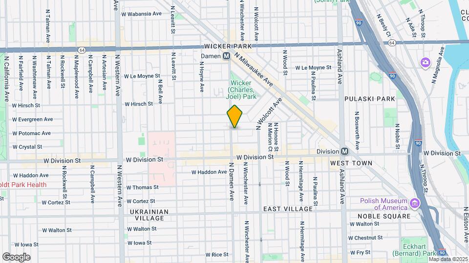 1255 N Damen Ave, Unit #1F Map and Location Details